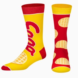 Odd Sox, Funny Crew Socks, Eggo Waffles, Adult Large 8-12