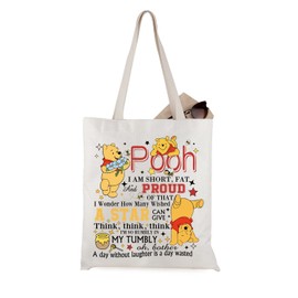 Pooh Bear Themed Inspirational Gift A Day Without Laughter Is A Day Wasted Tote Bag (T-PoohFatCA)