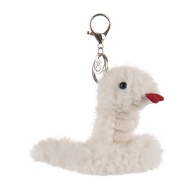 Apricot Lamb Evil Viper Soft Cuddly Keychain, Plush Toys Stuffed Keychain for Kids’ Backpack, Purse, 4 Inches（White）