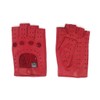 Harssidanzar Womens Leather Gloves,Womens Lambskin Leather Half-Finger Fingerless Driving Gloves