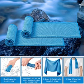 CADONO - Paquete de 4 toallas de enfriamiento (101.6 x 30.5 cm), toalla fría suave transpirable, toalla de hielo, toalla de microfibra para yoga, deportes, correr, entrenamiento, gimnasio, camping