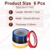 sourcing map 6 Rolls Whiteboard Tape Graphic Chart Tape 15mm