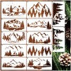 12 Pieces Mountain Stencils Pine Tree Stencils for Painting on