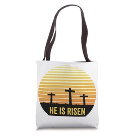 Christian Jesus Christ He Is Risen Tote Bag