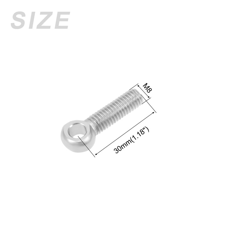 METALLIXITY Shoulder Swing Lifting Bolts M8x30mm 4pcs 304 Stainless Steel