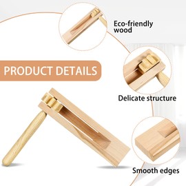 12 Pieces Wooden Ratchet Noise Maker, Traditional Mexican Rattle Ratchet Instrument Toy for Sporting Events Party Favor and Celebrations Birthday Present Football Games, 6 x 5.5 x 1.4 Inches