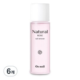 Oznail Natural Nail Remover Rose, 6 pieces, 100ml / 오즈네일 내추럴 네일리무버 로즈, 6개, 100ml