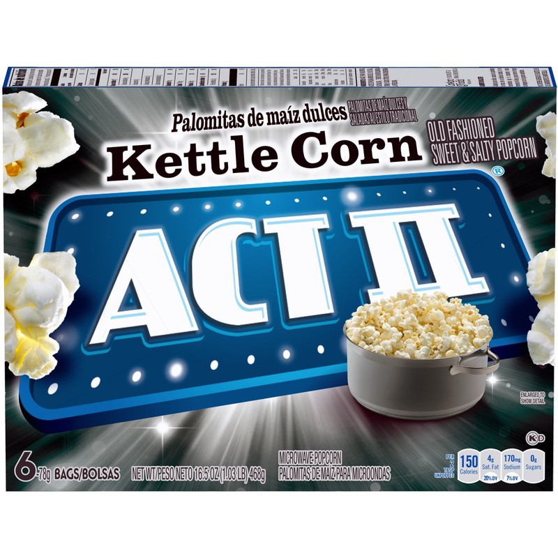 Act II Kettle Korn Popcorn, 6-2.75 oz bags