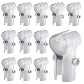 Rail Clamps 1-3/8" x 1-3/8", End Rail T Clamps Chain Link Fence Fittings, Panel T Clamps for 1-3/8" OD Pipe, Galvanized Fence Pipe T Clamps, Chain Link Fence Parts, 12 PCS