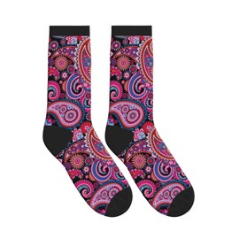 Taekifiyy Paisley Funny Socks Novelty Crew Socks For Women Men