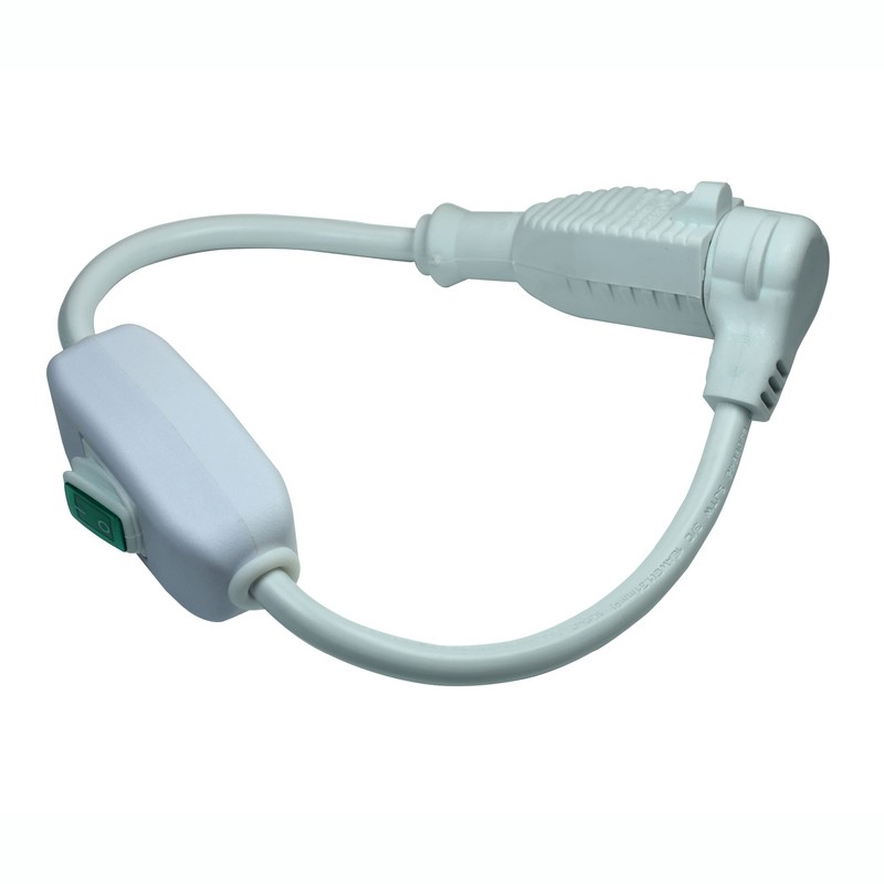 White Angled Plug Heavy Duty On/Off Switch Extension Cord，16-AWG Household