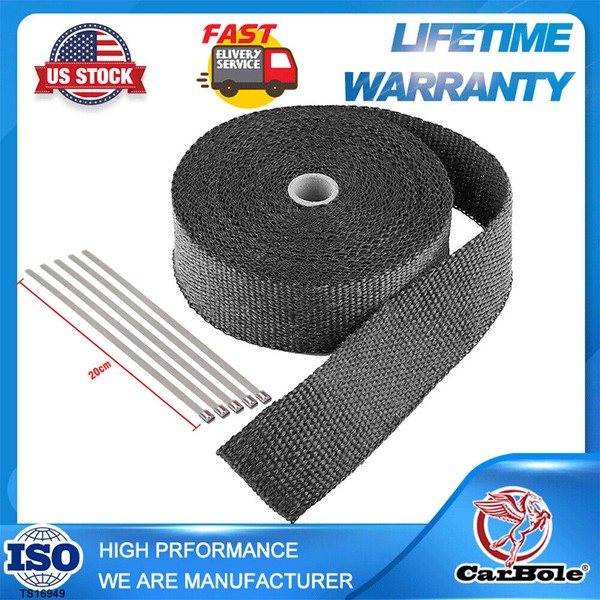 CarBole 2" x 16ft Roll Titanium Header Turbo Pipe Manifold