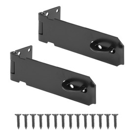 YONSIN 5" Door Padlock Safety Hasp Latch 2 Pcs, Door Hasp Clasp Lock Gate Shed Hasp Latch Lock for Door WindowCabinet Pet Cage Toolbox Shed Fence, 304 Stainless Steel, Matte Black Finish