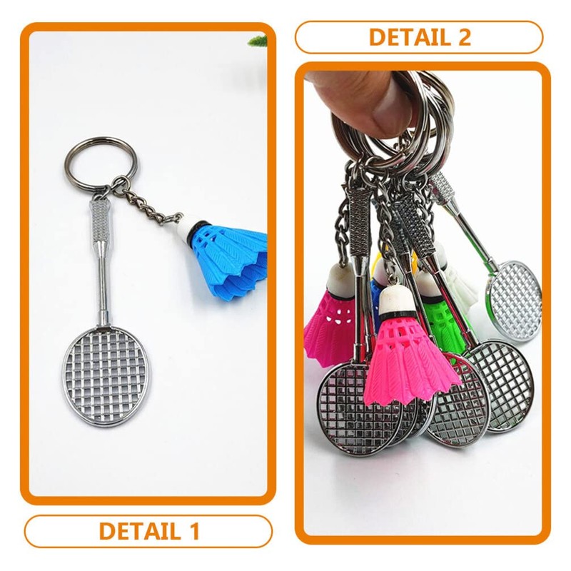 Operitacx Badminton Keychain Set Key Ring Decorations Shuttlecocks for Backpack