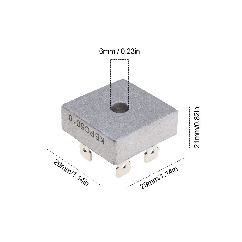 EMSea 4Pcs KBPC5010 Rectifier 1000V 50A 4 Pins Metal Case