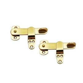 QCAA Solid Cast Brass Flip Latch Lock for Cabinet Door, 4", Vibrated Brass, 2 Pack, Made in Taiwan