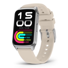 paybay Smart Watch Fitness Tracker with 24/7 Sleep Monitor, 110+ Sports Modes, Step Calorie Counter Pedometer IP68 Waterproof (Beige, 1.57)