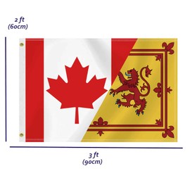 2×3 FT Scotland Rampant Canada Friendship Flag,Medium 60×90 CM Scottish Lion Canadian Outdoor Banner,100D Decor,Doube Side Printing For Patio Garden With Brass Gromment