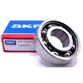 SKF 6203 C3 DEEP GROOVE BALL BEARING, OPEN TYPE, NO SEALS 17x40x12 mm