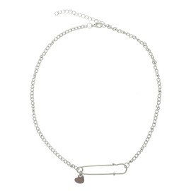 DEARMAMY 1pc Body Necklace Chain Buckle Chain Necklace J Necklace for Women Party Favors Supplies Safety Pin Pendant Memorial Necklace Necklace Necklaces Party Body Chain Silver