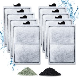 Zuqqony 8 Pack PF-L Filter Cartridges for Top Fin Silenstream PF20, PF30, PF40 and PF75 Power Filters, Remplacement Aquarium Carbon Cartridge with Zeolite