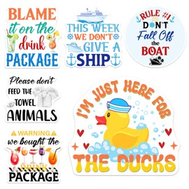 Cruise Door Decorations Magnetic Funny - Joybileefun 6PCS Towel Animals Cruise Magnets for Door Decoration Ducks Happy Drink Package Funny Magnets for Refrigerator Cruise Ship Cabin Door Car Decor