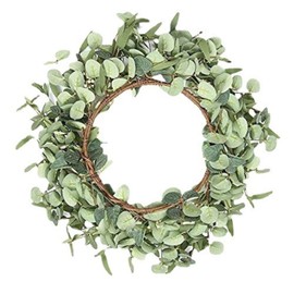 45 cm Artificial Eucalyptus Wreath for Front Door, Spring Summer Wreath Door Sign, Door Wreath Decoration, Spring Decoration, Green, Home Decoration for Indoor Outdoor, Easter Party Wall Decoration