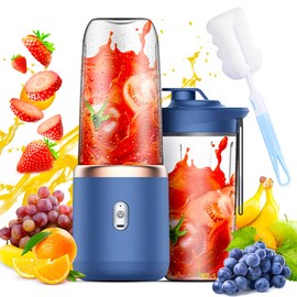 Tragbarer Mixer, Afenau 400ML Smoothie Blender mit Bürste und Ersatzbecher, USB-Laden Portable Blender, Standmixer Klein für die Zubereitung von Milchshakes, Säften, Smoothies