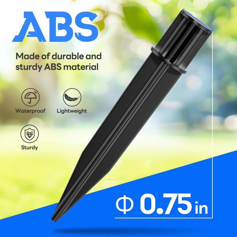 8 Pack Reinforced Ground Stakes, 0.75" x 5.12" Solar Lights