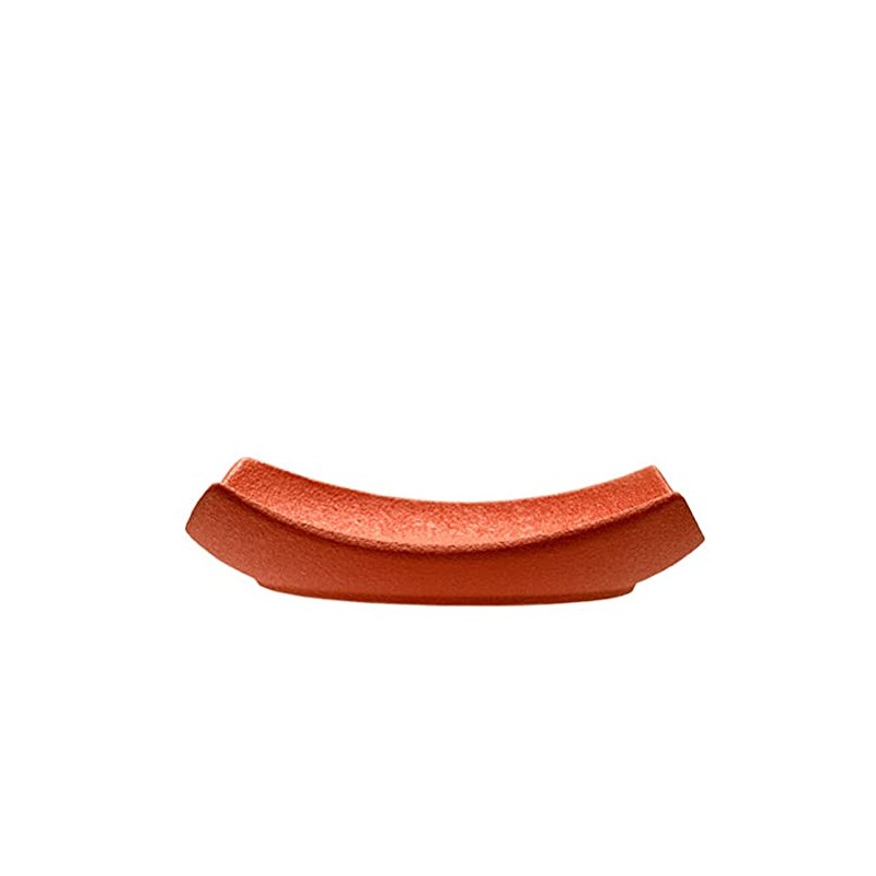 Ceramic Tea Holder (Square, Orange), W 3.5 x H 0.8
