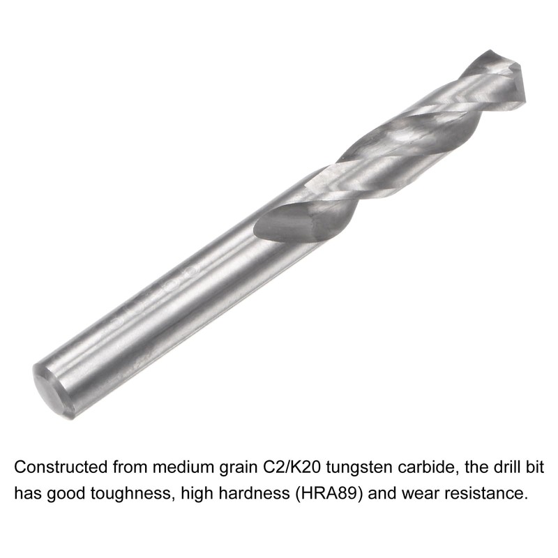sourcing map Solid Carbide Drill Bits, 6mm C2/K20 Tungsten Carbide