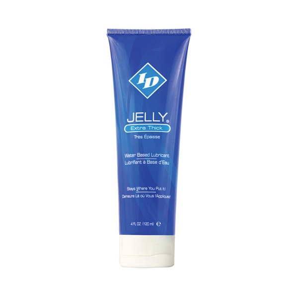 ID Jelly Water Based Personal Lubricant Gel, Made in USA by ID Lubricants for a Thicker Lube That Stays Where You Put It, for Men and Women, Ultra Gel Premium Jelly, Travel Tube, 4 Fl Oz