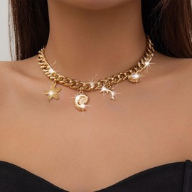 Jovono Gold Choker Necklace Starfish Pendant Necklaces Shell Necklace Accessories for Women