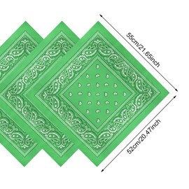 Pistha 12 Pack Bandanas for Women Men Cowboy Bandana Handkerchief Headband Face Mask Bulk for Party Costume (12, Light Green)