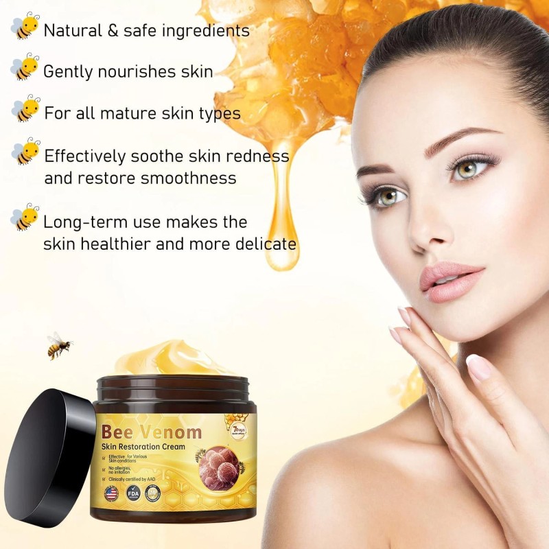 Bee Venom Skin Restoration Cream, Professional Bee Venom Skin Cream,deeply