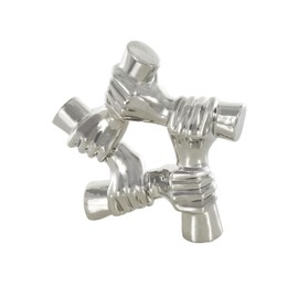 Deco 79 Ceramic Hands Decorative Sculpture Gripping Home Decor Statue, Accent Figurine 13" x 4" x 13", Silver