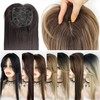 Middle Part Forehead Hairline Replacement Wiglet 45cm Clip in Synthetic