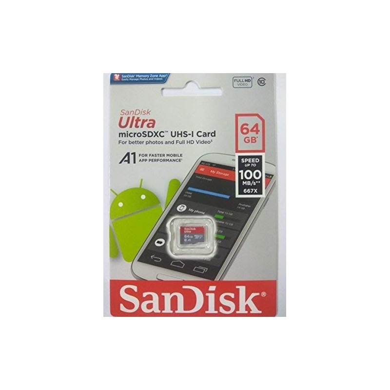 SanDisk microSDXC 100MB/s 64GB Ultra SDSQUAR-064G-GN6MN