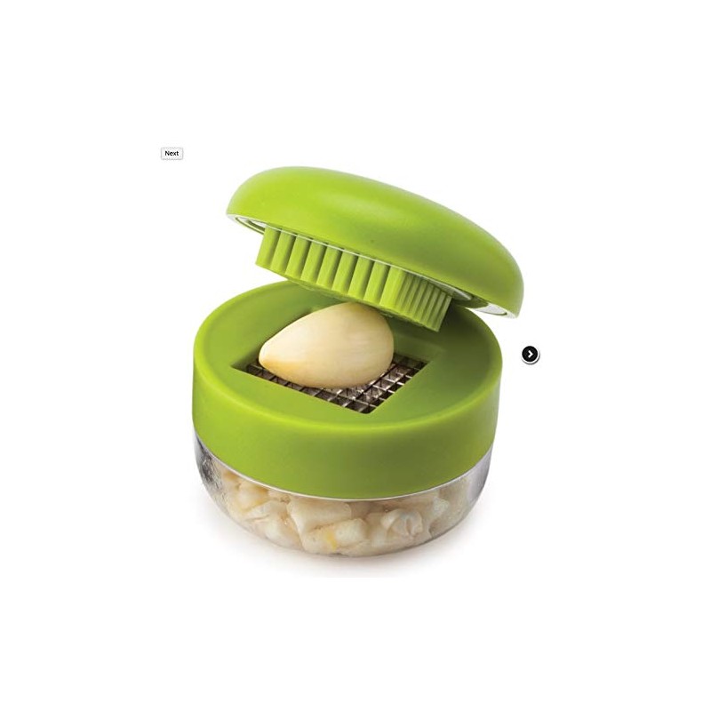 Joie Garlic Press and Chopper with Storage Container, Stainless Steel
