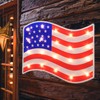 GLOWNOVA 20L Patriotic American Flag Shimmer Window Decoration