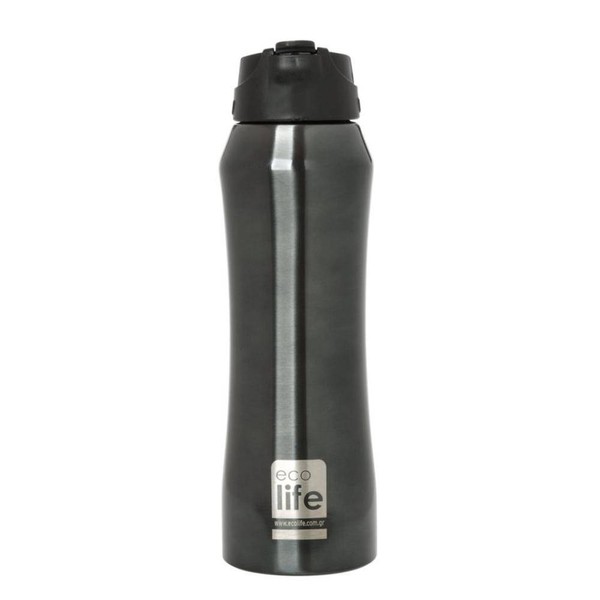 ECOLIFE THERMOS WITH INNER STRAW- BLACK 550ML