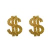 Sparkly Dollar Sign Dangle Earrings Acrylic Shiny Dollar Money Stud