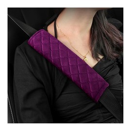 CGEAMDY 2 Pieces Universal Car Seat Belt Cover, Comfort Soft Seatbelt Pad, Compatible with All Cars, Safety Seatbelt Shoulder Strap Pad for Adults Kids, Car Accessories for Men Women (Purple)