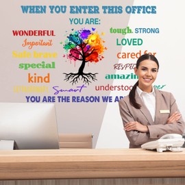 Office Inspirational Wall Decals Office Wall Decor for Office Quotes Positive Sayings Peel and Stick Office Stickers Motivational Teamwork Wall Decals Company Art We are A Team Gift (Vivid Style)