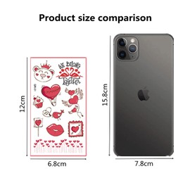 10 Sheets Temporary Tattoos Valentine's Day Tattoo Set, Waterproof Temporary Body Stickers Tattoo Stickers Women Christmas Valentine's Day Party Favours