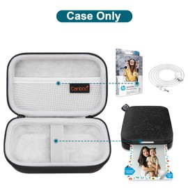 Canboc Carrying Case for HP Sprocket 2x3 Portable Instant Photo Printer, Mesh Pocket fits Photo Paper Cable, Black