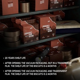Emergency Food Supply 7-days Chocolate Biscuit Bars MRE Meals Military 2024 Survival Kit - 20 Years Shelf Life Camping Hiking Supplies