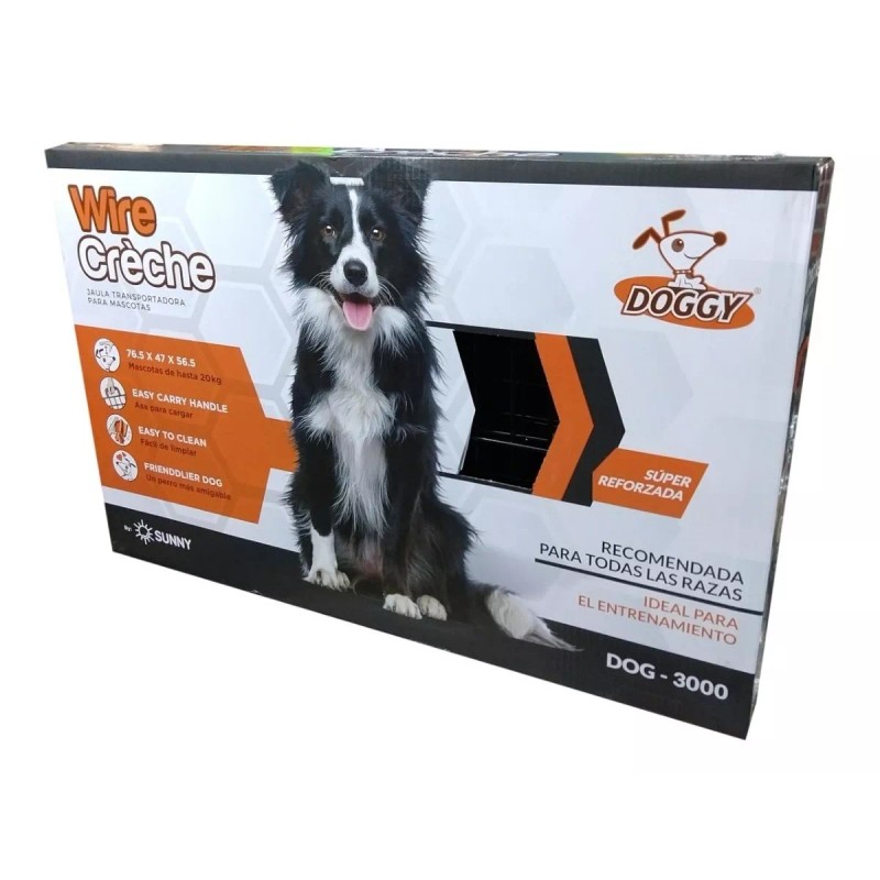 Doggy Jaula Transportadora Metalica Pegable Para Perro 77x47x57 Cm