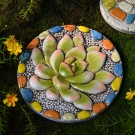 LC LCdecohome Garden Stepping Stones Outdoor - Resin Pebble in Butterfly Shape Stepping Stone Decorative Stone Bright Color Memories Pavers Outdoor for Garden Yard Multicolor 15.75 * 11.5 * 1 Inch