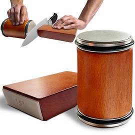 DESOXIVI Afilador de Cuchillos Rodante Profesional, Afilador de Tijeras y Navajas de Grano con Discos de Diamante 400/1000 y Acero Inoxidable de Cocina, Proporciona Ángulo Molienda Magnético 15° y 20°